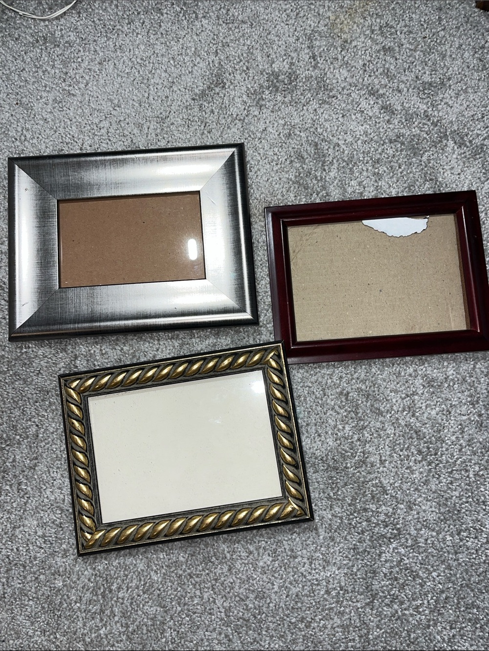 Three (3) Desk table credenza top Picture Frames - various sizes